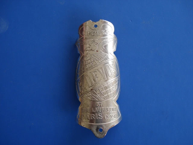CYCLES LA PERLE Plaque velo moto ancien bicyclette Bike head badge EUR 10,00 - FR